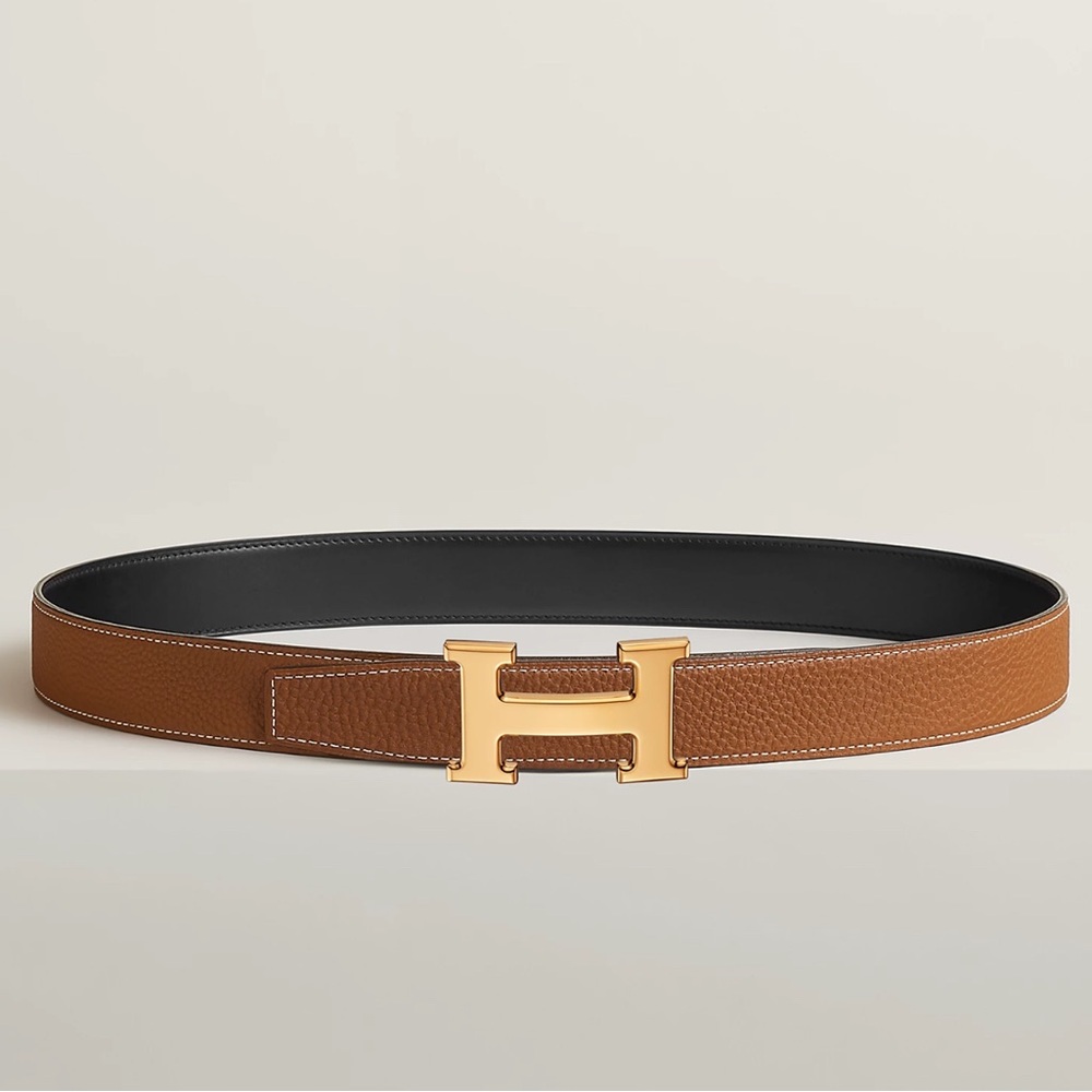 H belt buckle & Reversible leather strap 32 mm